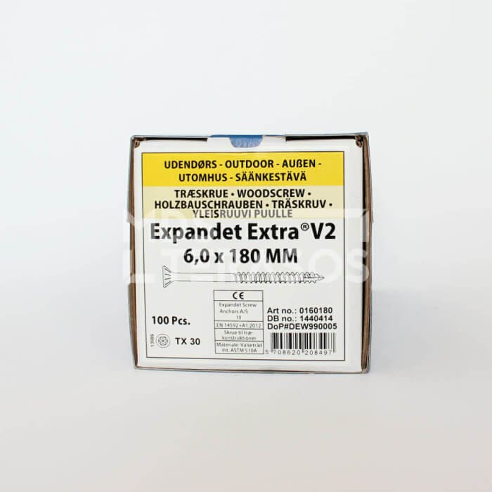 Puidukruvid välitöödeks Expandet EXTRA V2 6x180 mm 100 tk - Image 2