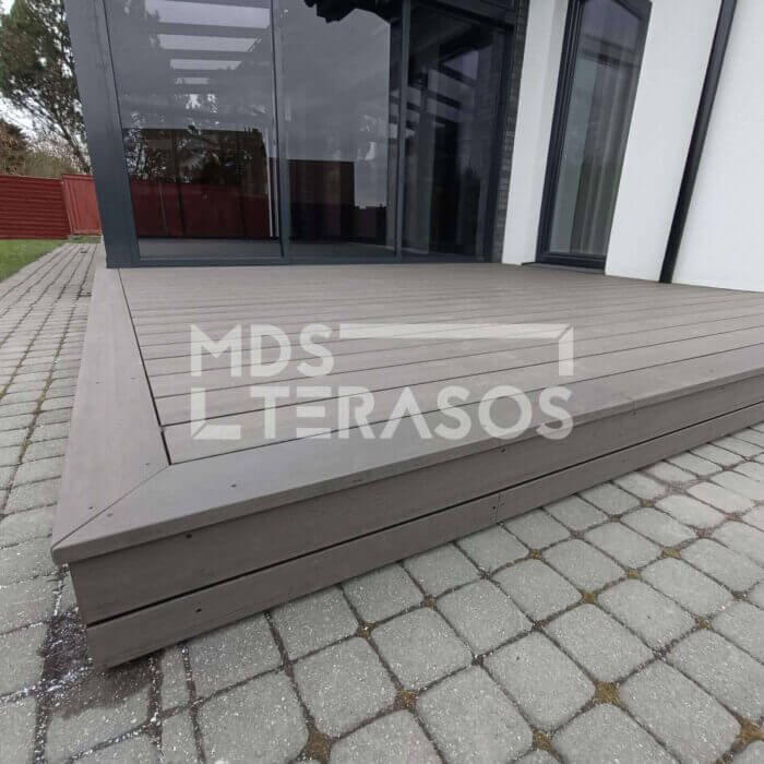 Scandic WPC terrassilaud vulkaaniliselt hall 24x146x4200 puiduimitatsioon - Image 4