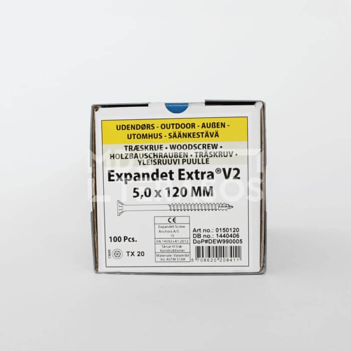 Puidukruvid välistöödeks Expandet EXTRA V2 5×120 mm 100 tk - Image 2