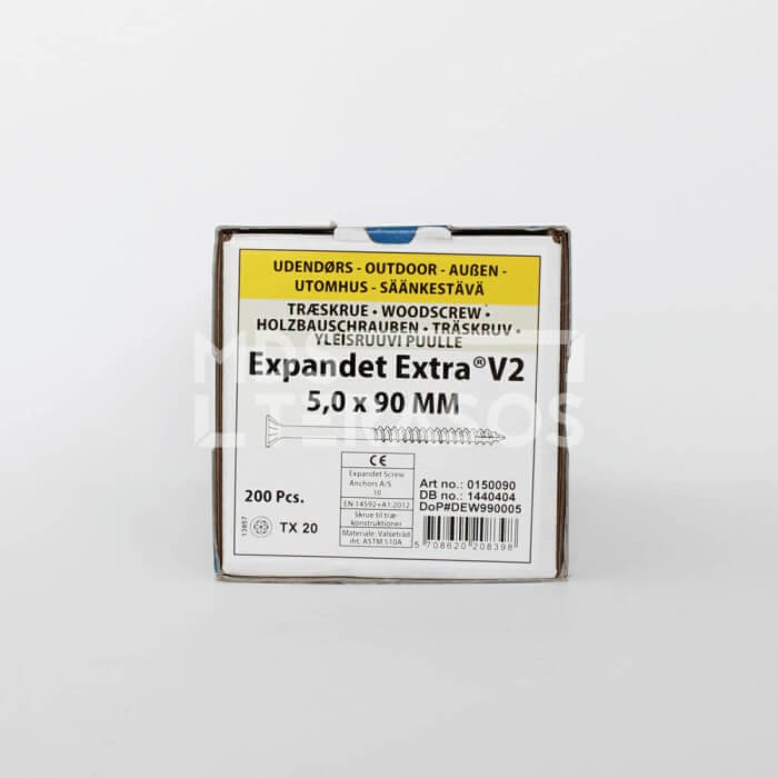 Puidukruvid välistingimustes kasutamiseks Expandet EXTRA V2 5×90 mm 200 tk. - Image 3