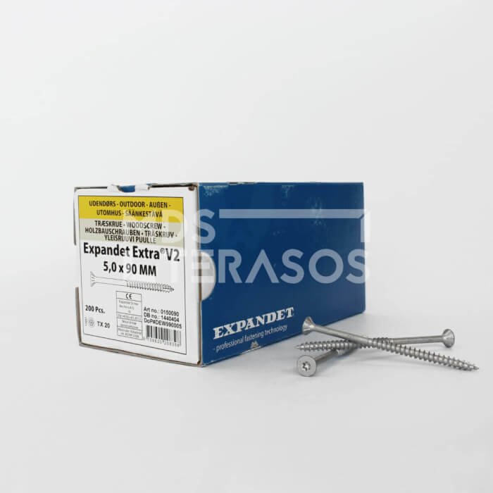 Puidukruvid välistingimustes kasutamiseks Expandet EXTRA V2 5×90 mm 200 tk. - Image 1