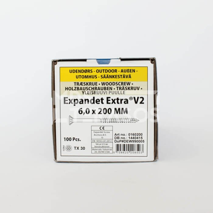 Välitöödeks mõeldud puidukruvid Expandet EXTRA V2 6×200 mm 100 tk - Image 2