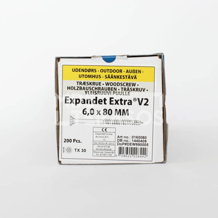 Puidukruvid välitöödeks Expandet EXTRA V2 6x80 mm 200 tk - Image 2