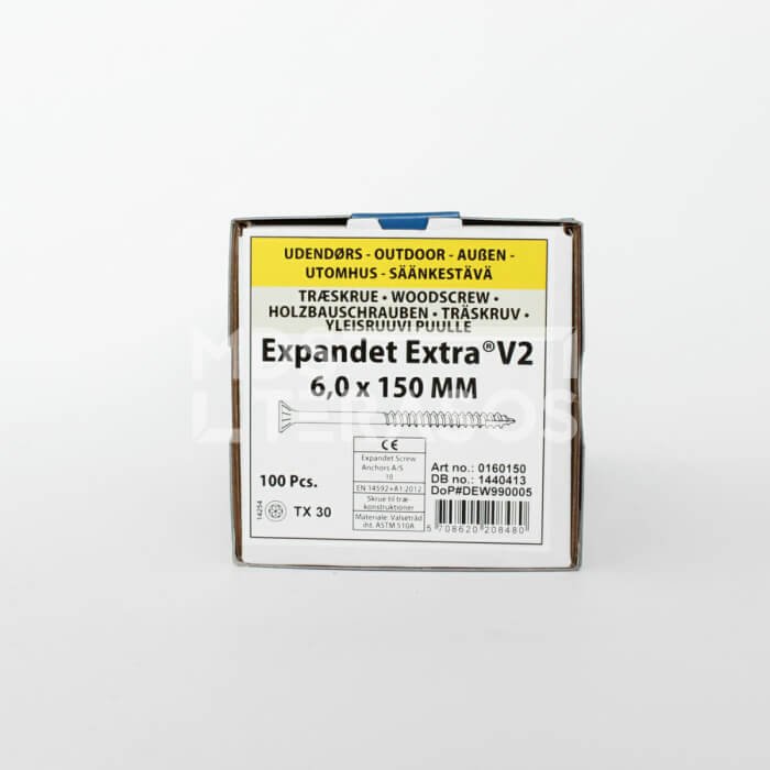 Puidukruvid välitingimustesse Expandet EXTRA V2 6x150 mm 100 tk. - Image 2