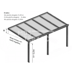 Valge alumiiniumist varikatus Stuttgartis, sügavus 4,1 m, laius valikuline - Image 3