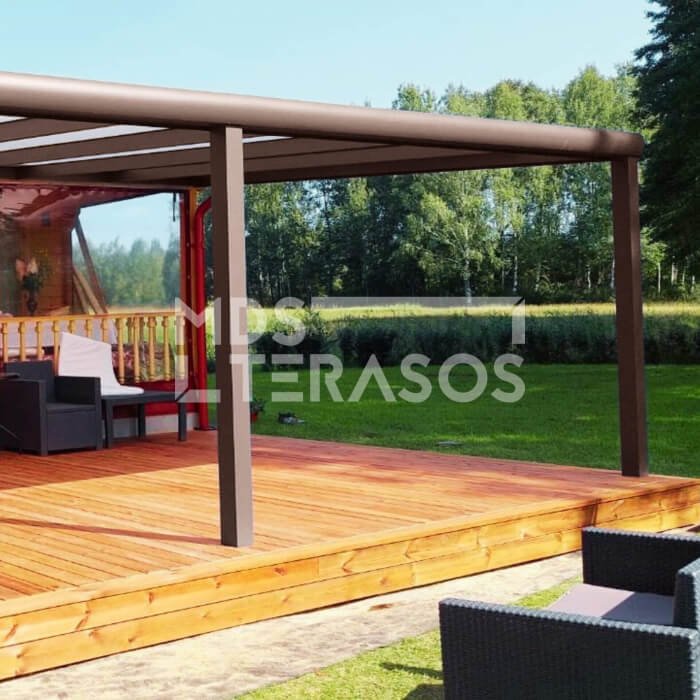 Pruun alumiiniumist varikatus Stuttgartis, sügavus 4,1 m, laius valikuline - Image 4