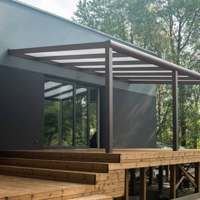 Pruun alumiiniumist varikatus Stuttgartis, sügavus 4,1 m, laius valikuline - Image 5