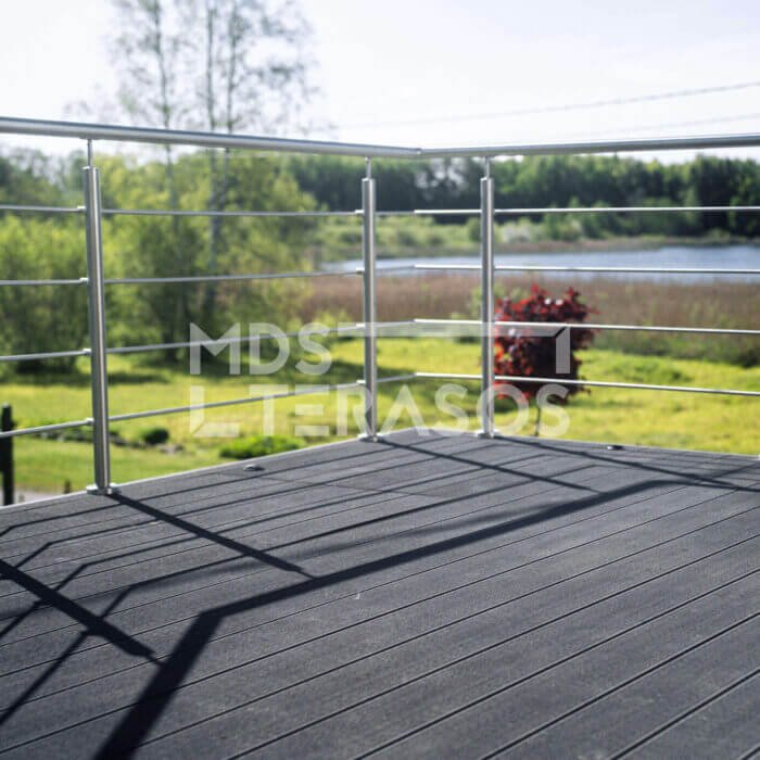 Scandic WPC terrassilaud, vulkaaniliselt hall, 20x140x4200, sooneline/kammitud südamik - Image 2