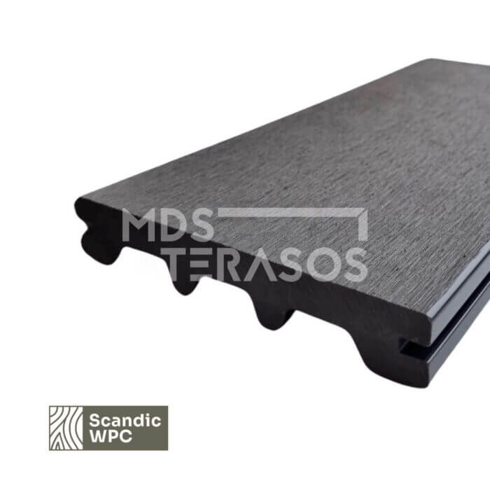 Scandic WPC terrassilaud, vulkaaniliselt hall, 24x146x4200, harjatud - Image 3