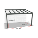 Alumiiniumist terrassi varikatus Stuttgart 606x410x250 hall - Image 2