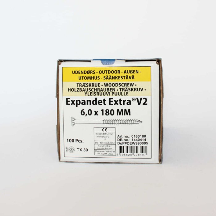 Puidukruvid välitöödeks Expandet EXTRA V2 6x180 mm 100 tk - Image 2