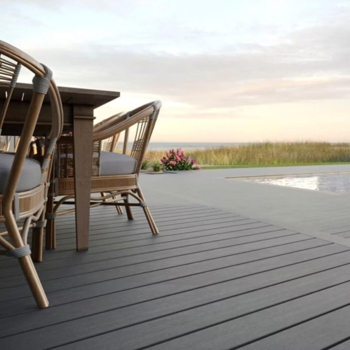 TREX Transcend Lineage WPC Island Mist terrass