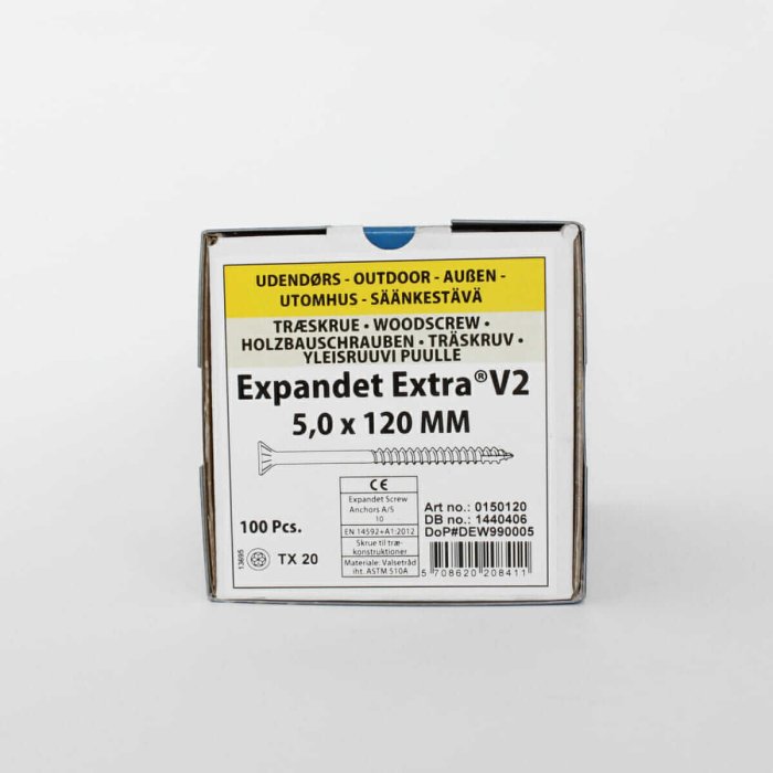 Puidukruvid välistöödeks Expandet EXTRA V2 5×120 mm 100 tk - Image 2
