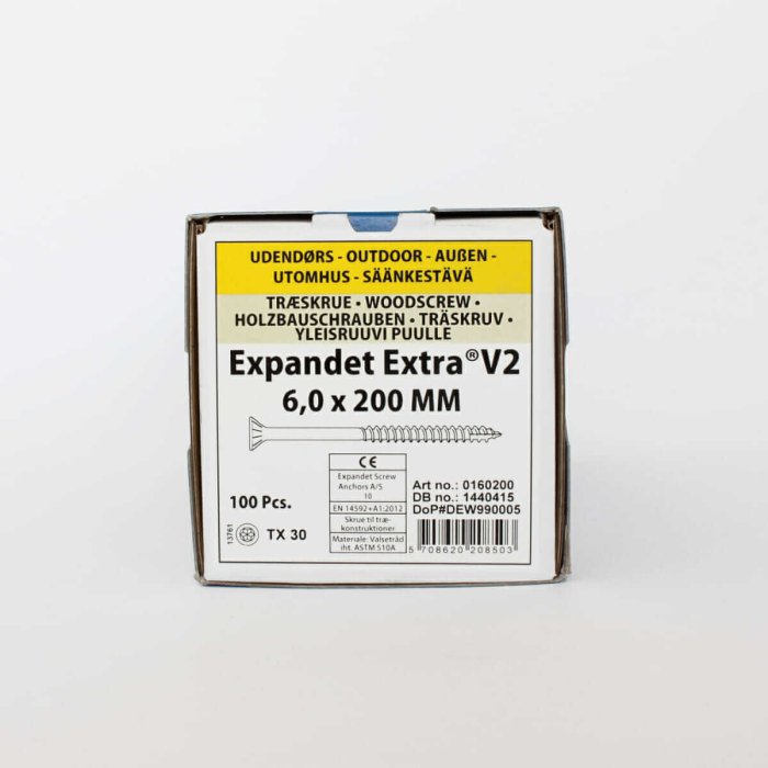 Välitöödeks mõeldud puidukruvid Expandet EXTRA V2 6×200 mm 100 tk - Image 2