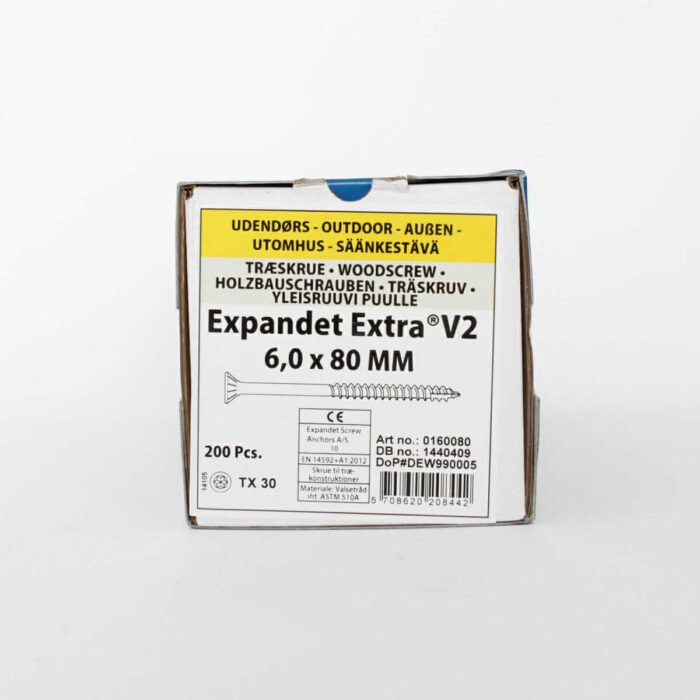 Puidukruvid välitöödeks Expandet EXTRA V2 6x80 mm 200 tk - Image 2