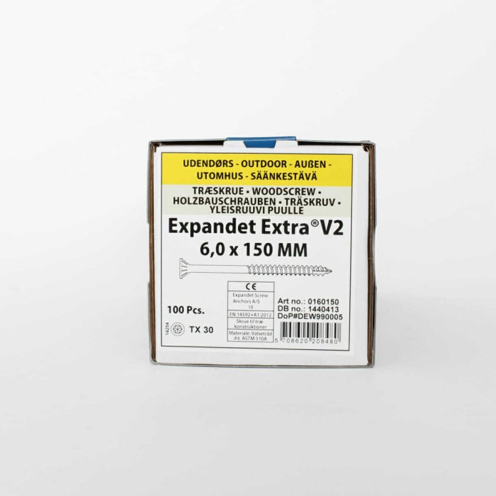 Puidukruvid välitingimustesse Expandet EXTRA V2 6x150 mm 100 tk. - Image 2