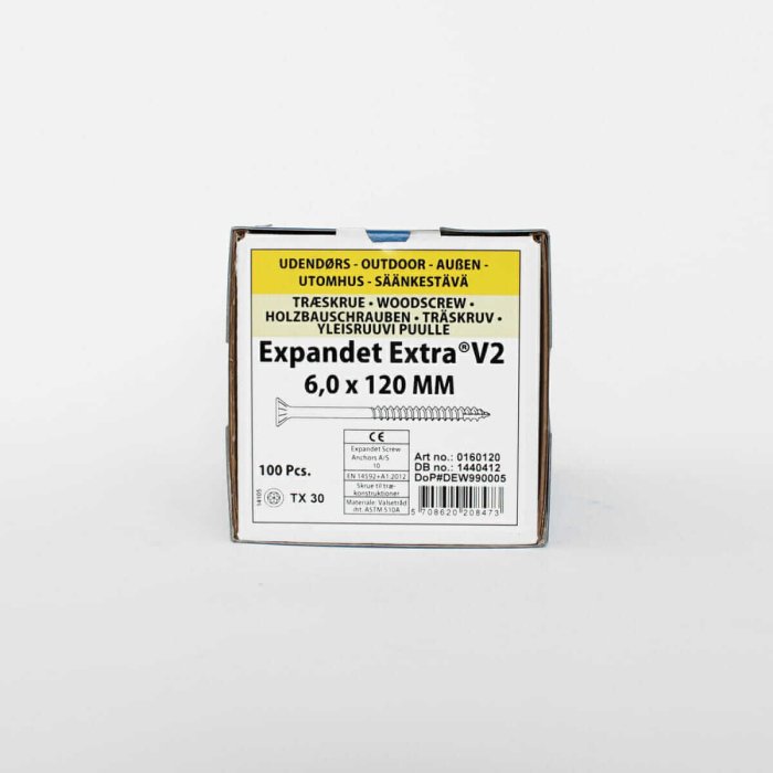 Välikruvid Expandet EXTRA V2 6x120 mm 100 tk - Image 2