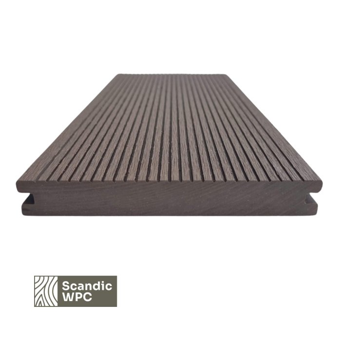 Scandic WPC terrassilaud Espresso värviline 20x140x3600 soonega/kammitud tahke südamik - Image 3
