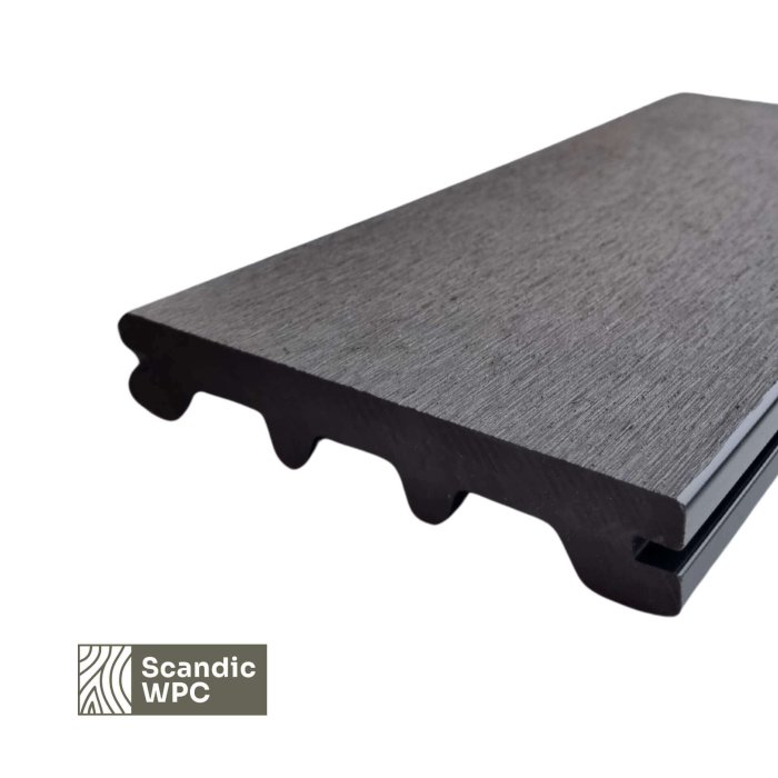 Scandic WPC terrassilaud Volcanic Grey värvi 24x146x4200 harjatud - Image 3
